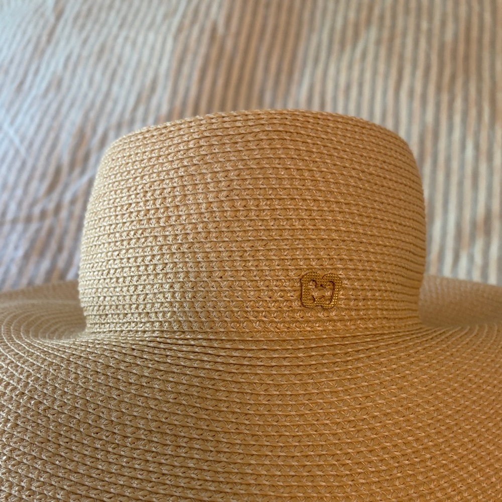 Wide-Brim Straw Sun Hat - Natural Beige - Picture 2 of 13